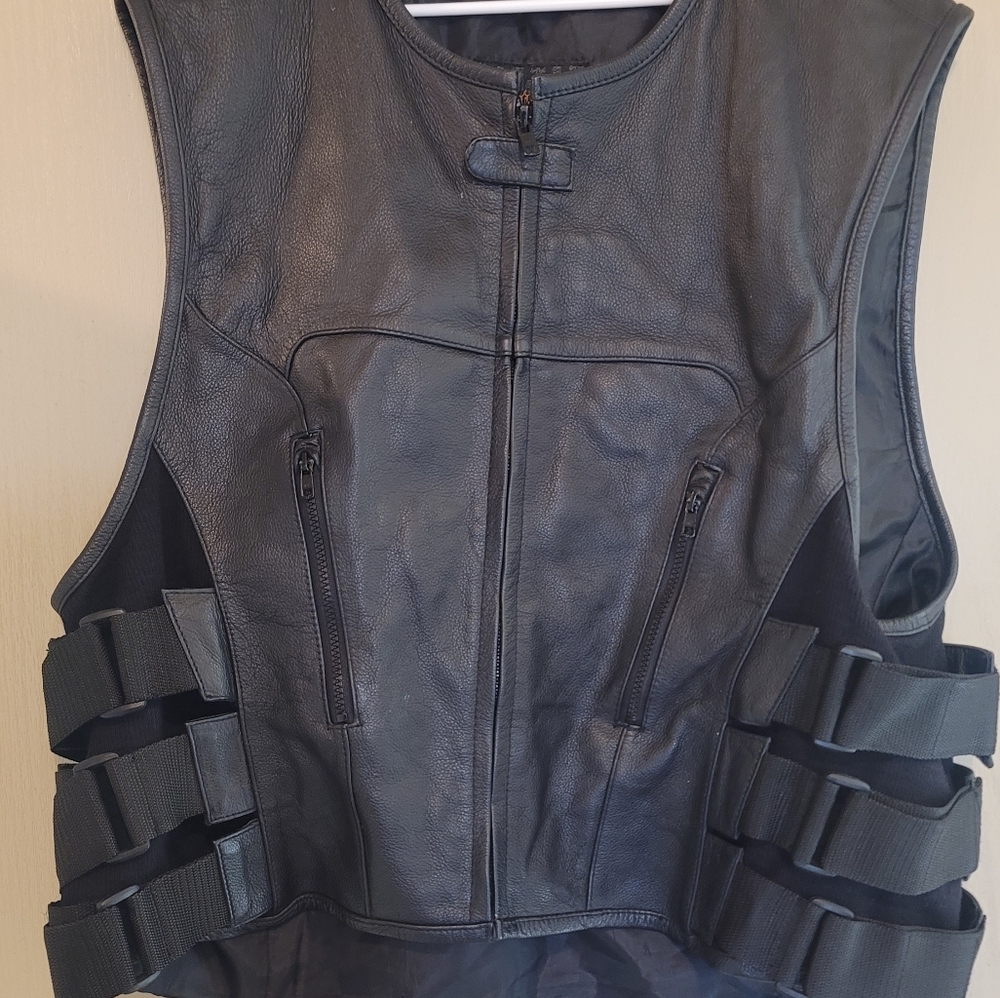 Street and steel leather vest